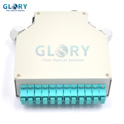 Caja terminal de fibra de riel de 12 puertos DIN